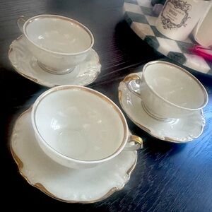 Winterling Bavaria footed Teacup and Saucers set of 3